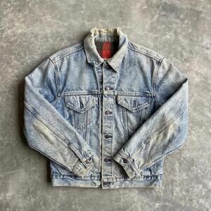 Vintage Levi’s Blanket Lined Denim Trucker Jacket Distressed